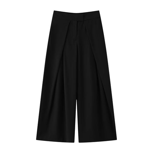 Kaya | Wide Leg Trousers Khaki Pleated High Waisted