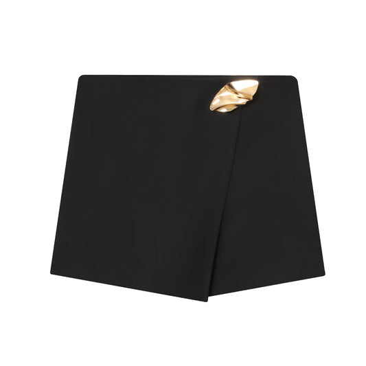 Freya | Snake Print Faux Leather Shorts Beige High Waisted Mini