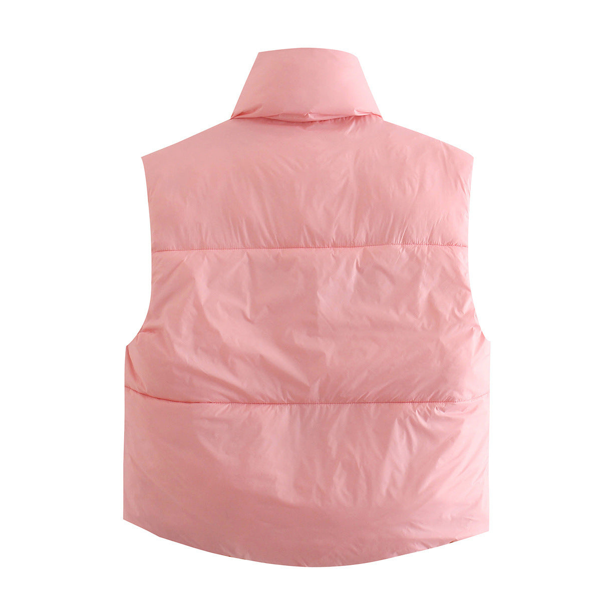 Vera | Quilted Puffer Vest Pink Reversible Sherpa Collar