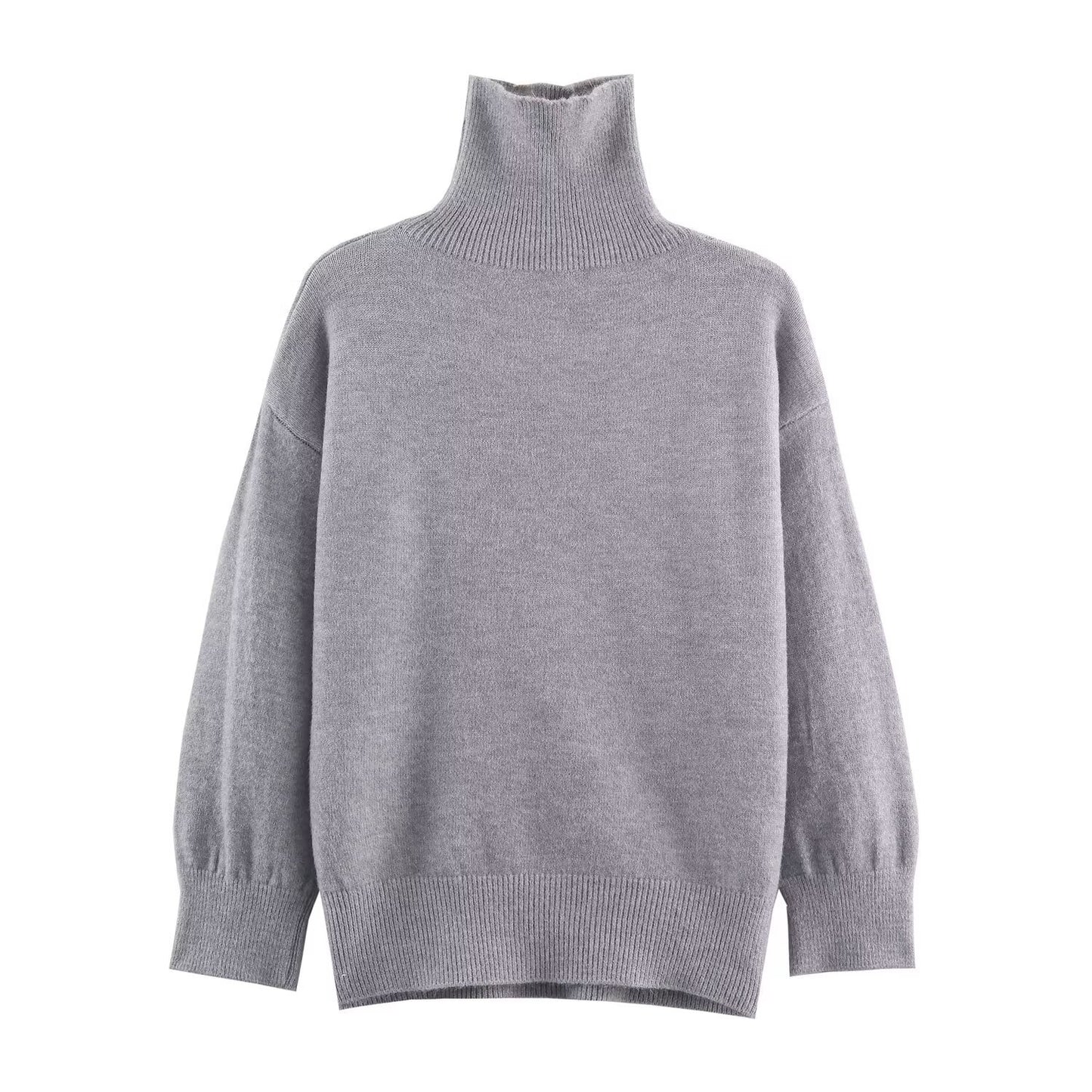 Mira | Turtleneck Sweater Gray Long Sleeve Oversized Relaxed