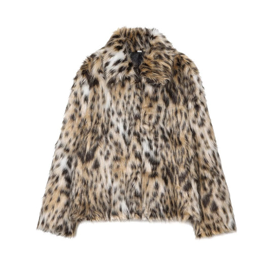 Margot | Leopard Faux Fur Coat Brown Cropped