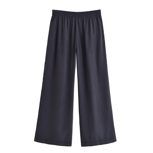 Willa | Casual Wide Leg Trousers Black Pleated