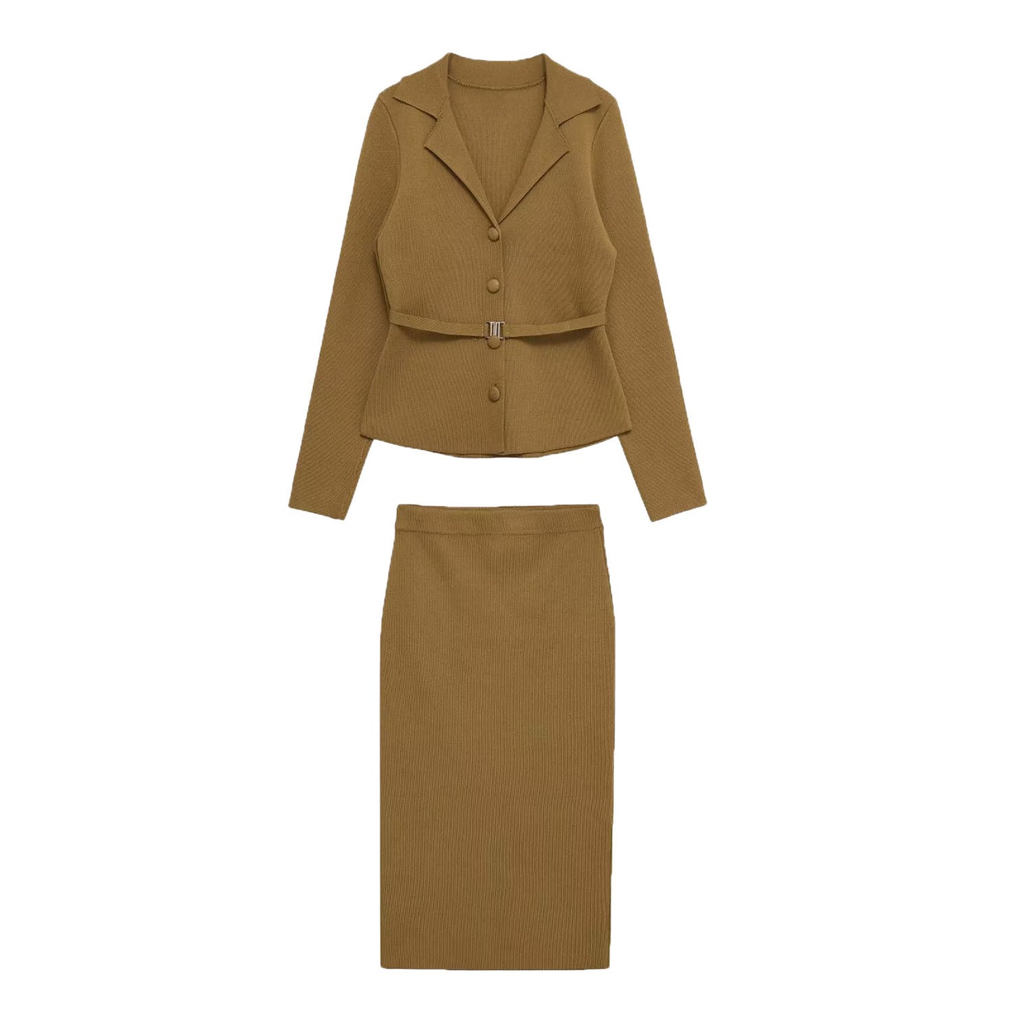 Sienna | Elegant Knit Belted Midi Co-ord