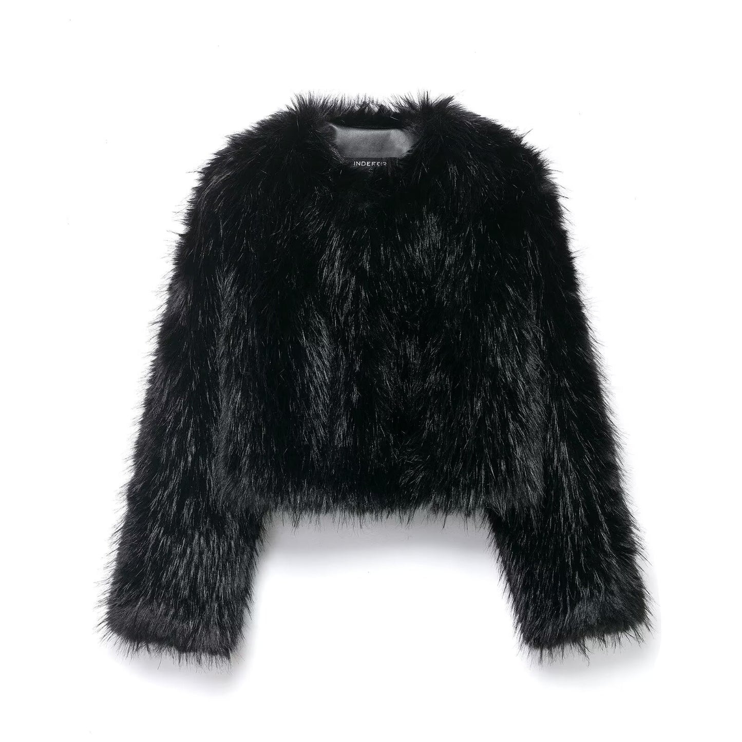 Lena | Casual Cropped Faux Fur Jacket Black