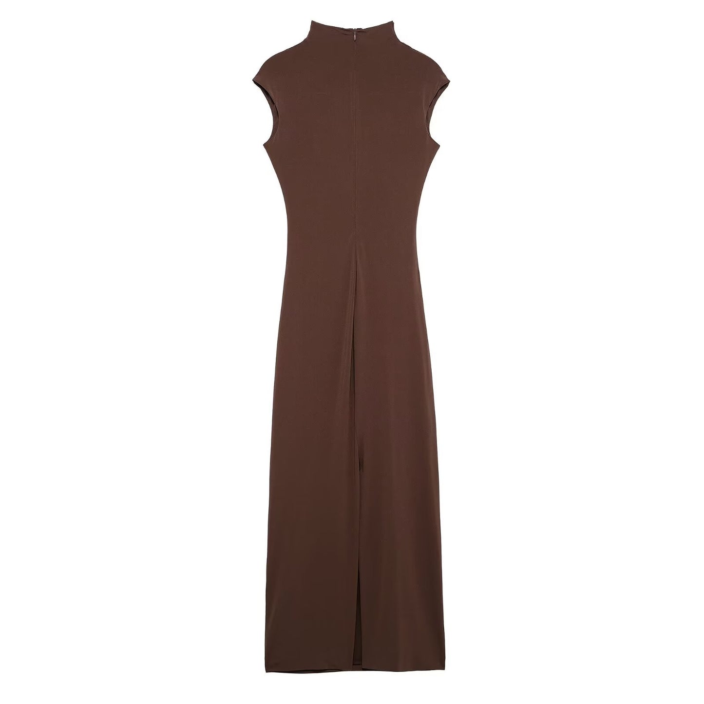 Cara | Elegant Ruched Maxi Dress Brown