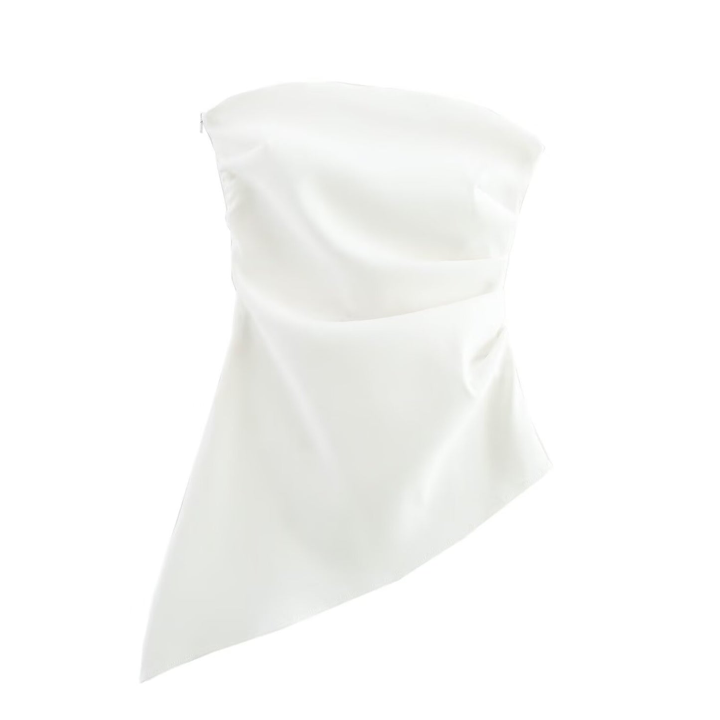 Cora | Strapless Asymmetric Top Black Ruched