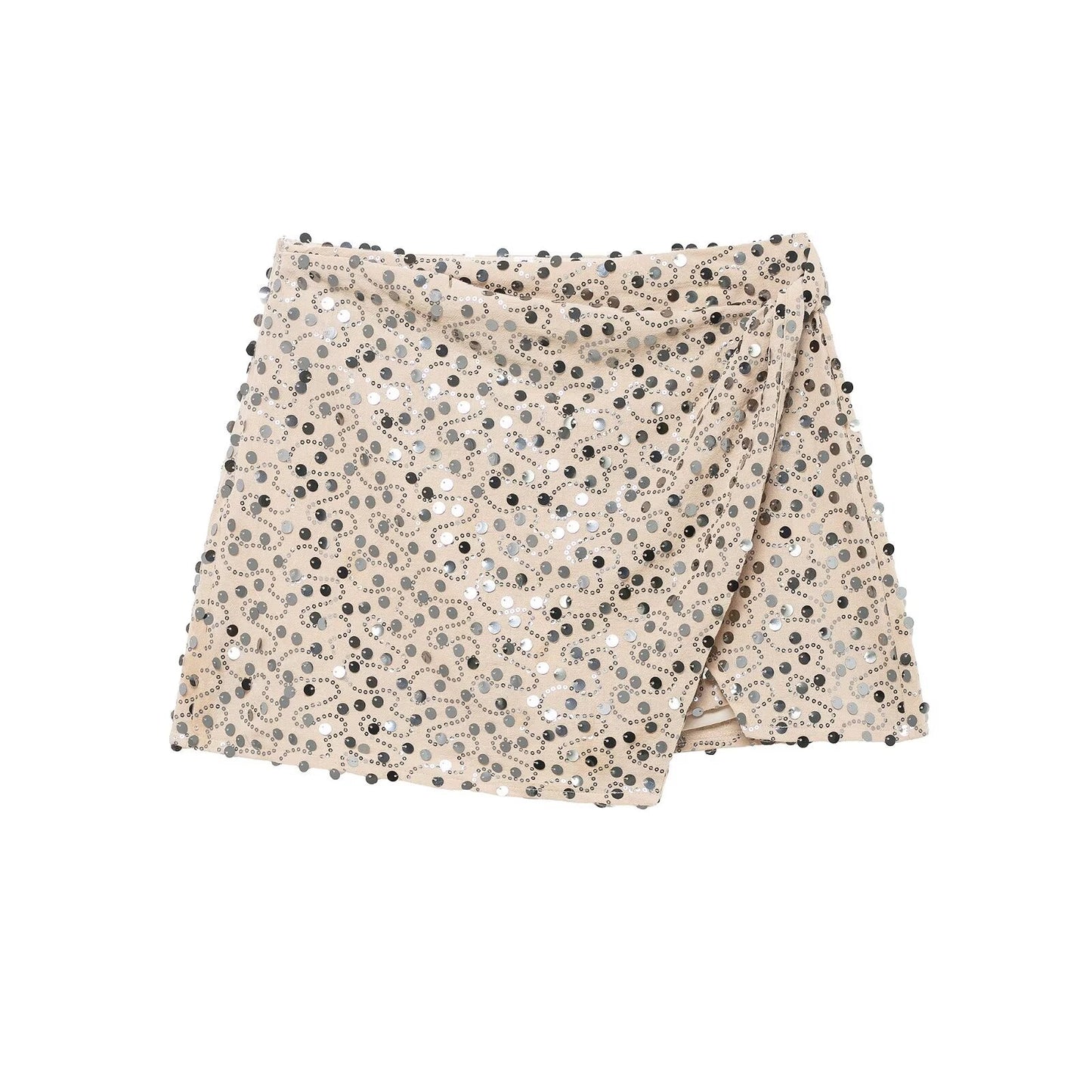 Sable | Sequin Mini Skirt Black Wrap