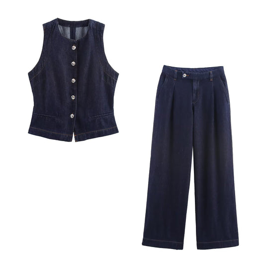 Mila | Denim Waistcoat & Jeans Co-ord