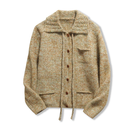 Nola | Casual Knitted Cardigan Brown Wool Hooded