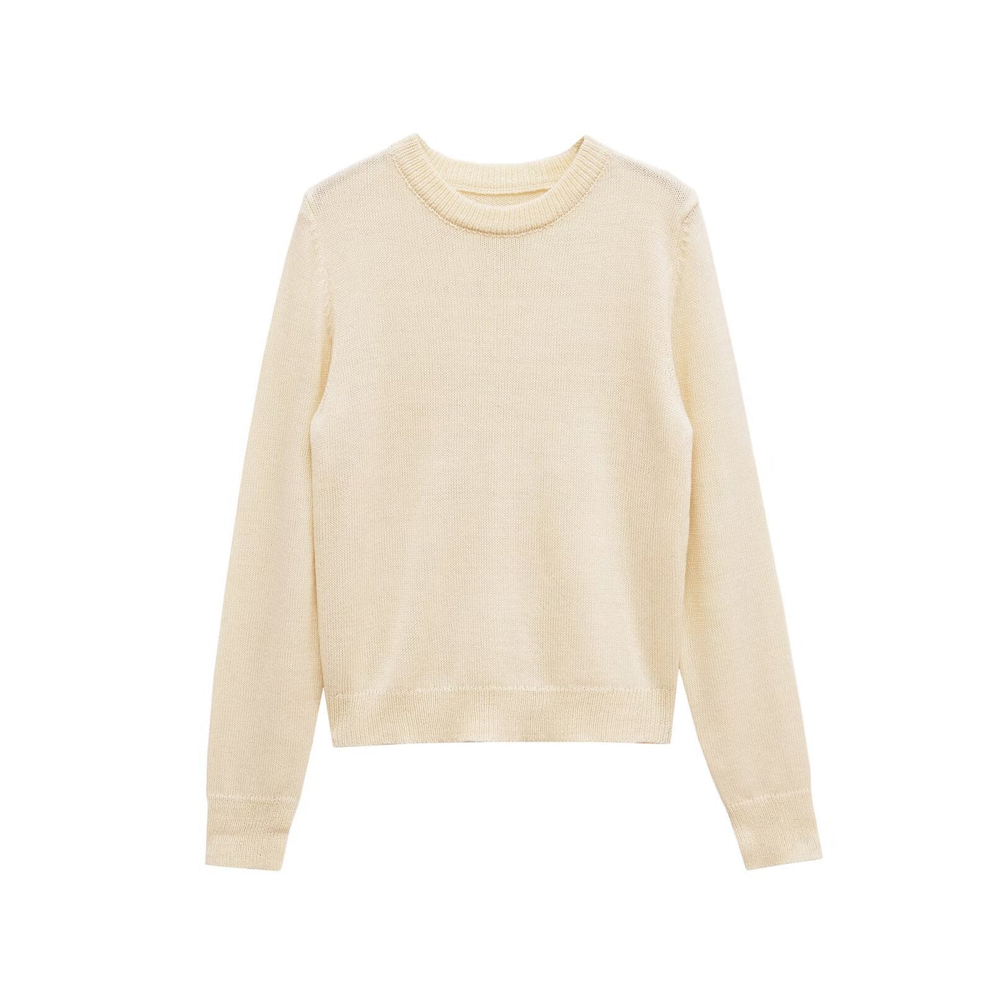 Luisa | Crew Neck Jumper Grey Long Sleeve Ribbed Knit