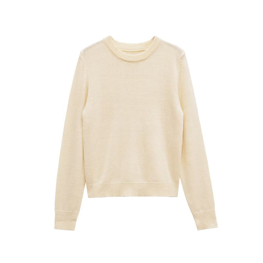 Vera | Crew Neck Sweater Charcoal Long Sleeve Ribbed Knit