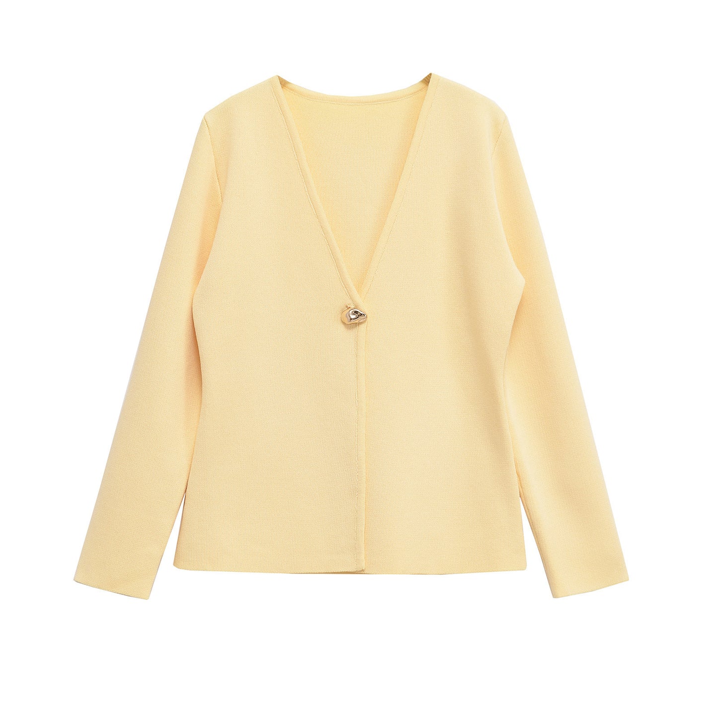 Margot | V Neck Cardigan Cream Long Sleeve Button Up