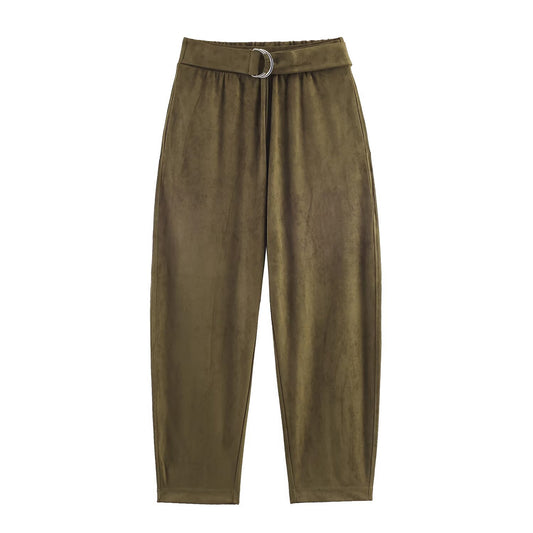 Harper | Army Green Suede Feel Two Piece Set