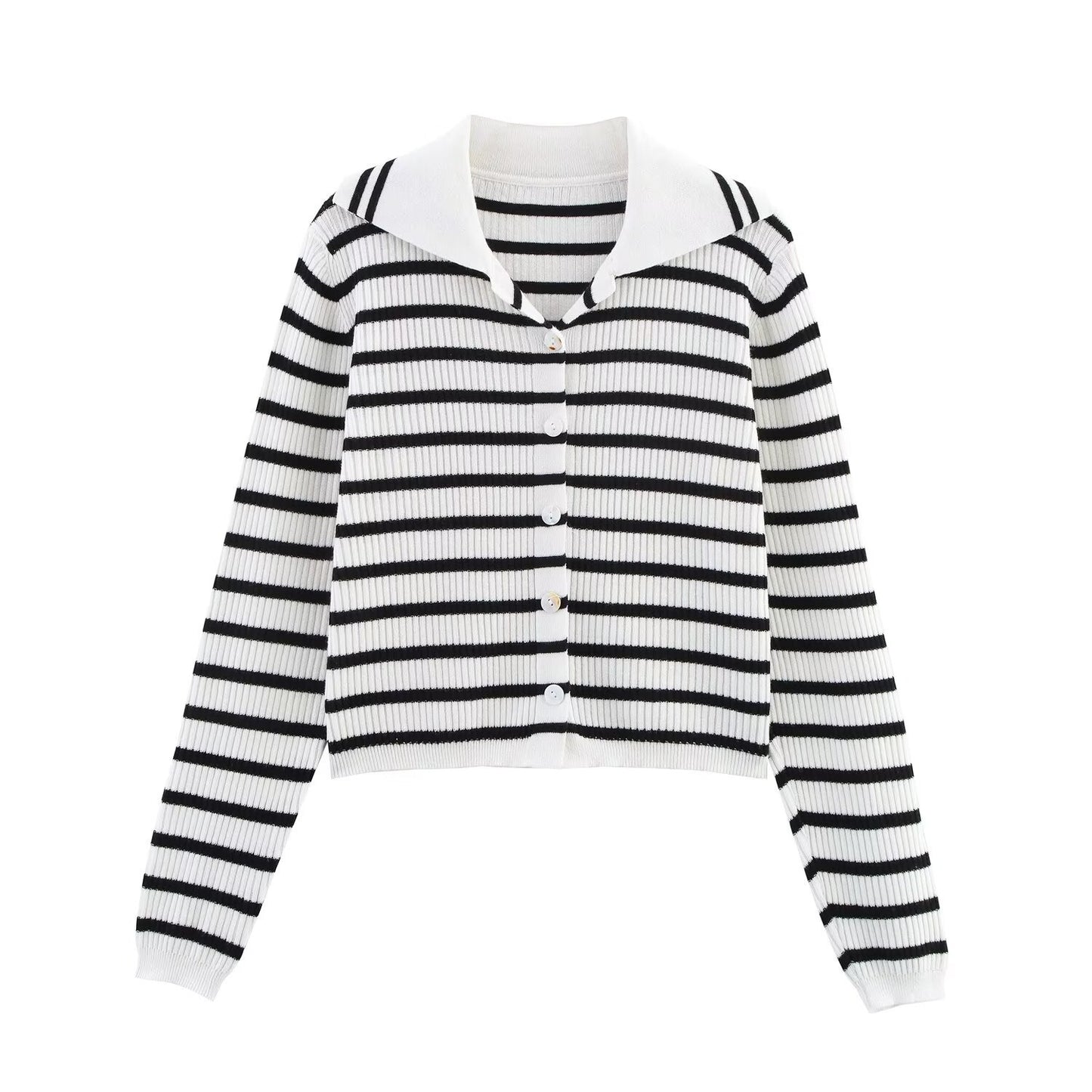 Thea | Ribbed Button Down Shirt Yellow Long Sleeve Collared