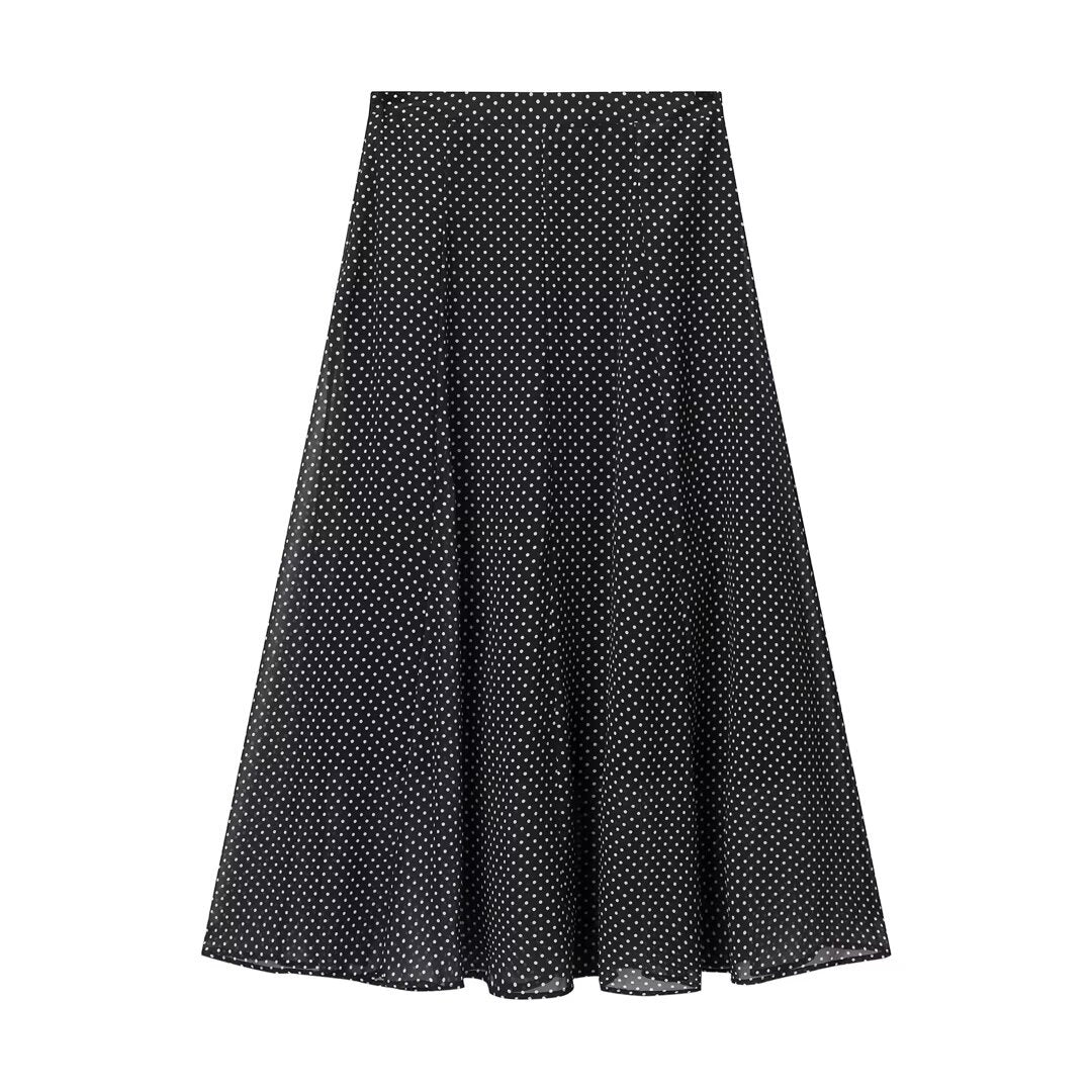 Sophie | Polka Dot Chiffon Tie Neck Set