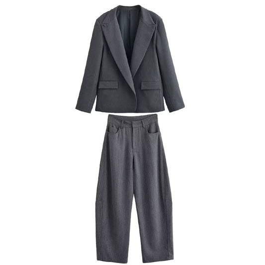 Sloane | Grey Wide Leg Trouser Suit