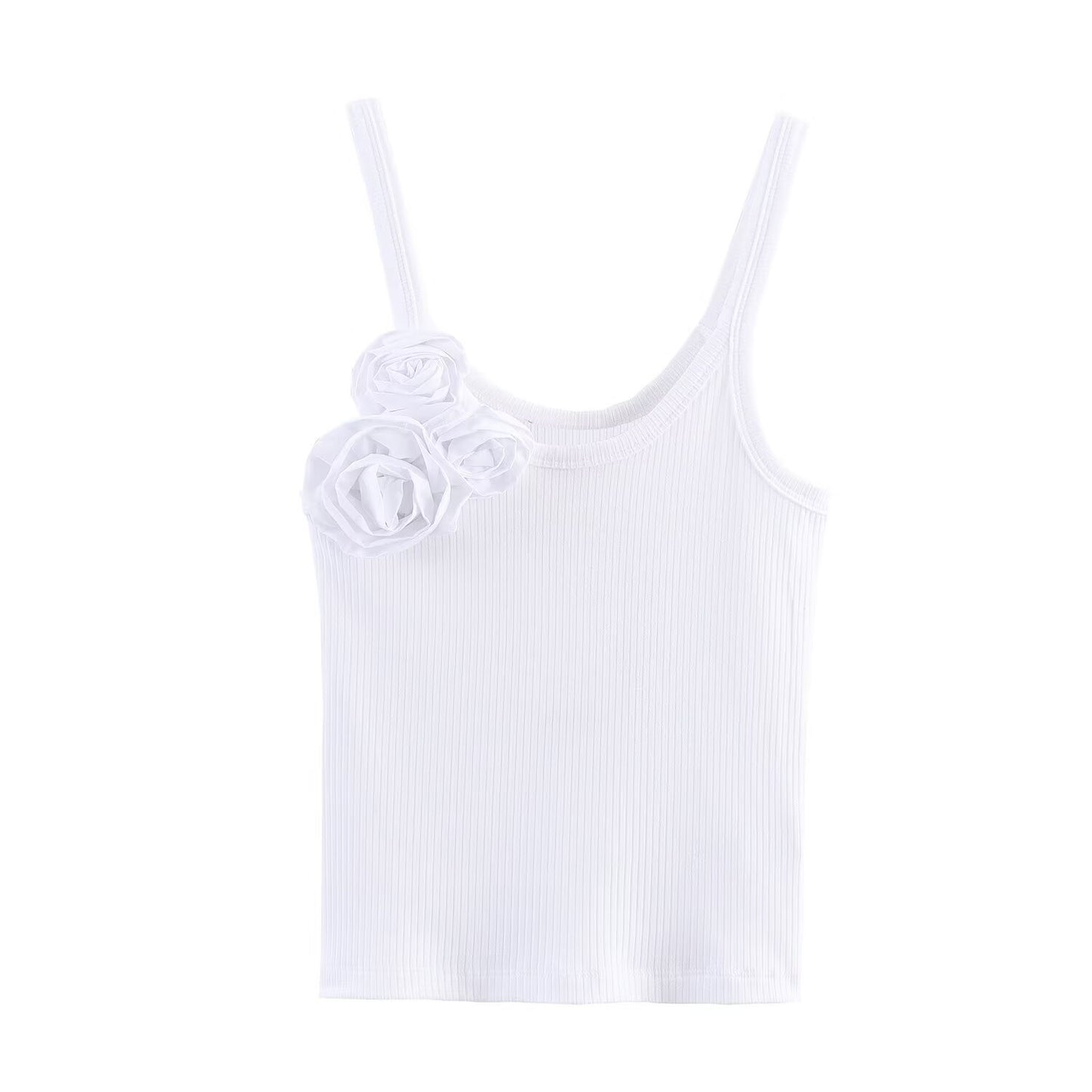 Aria | Elegant Asymmetric Tank Top Black Ribbed Knitted Sleeveless