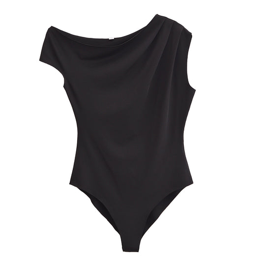 Rue | One Shoulder Bodysuit Light Blue Sleeveless