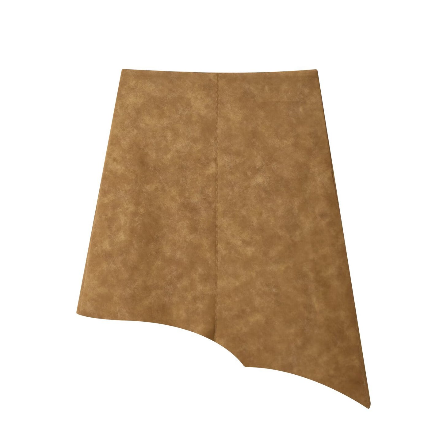 Dani | Asymmetric Mini Skirt Brown Suede A Line