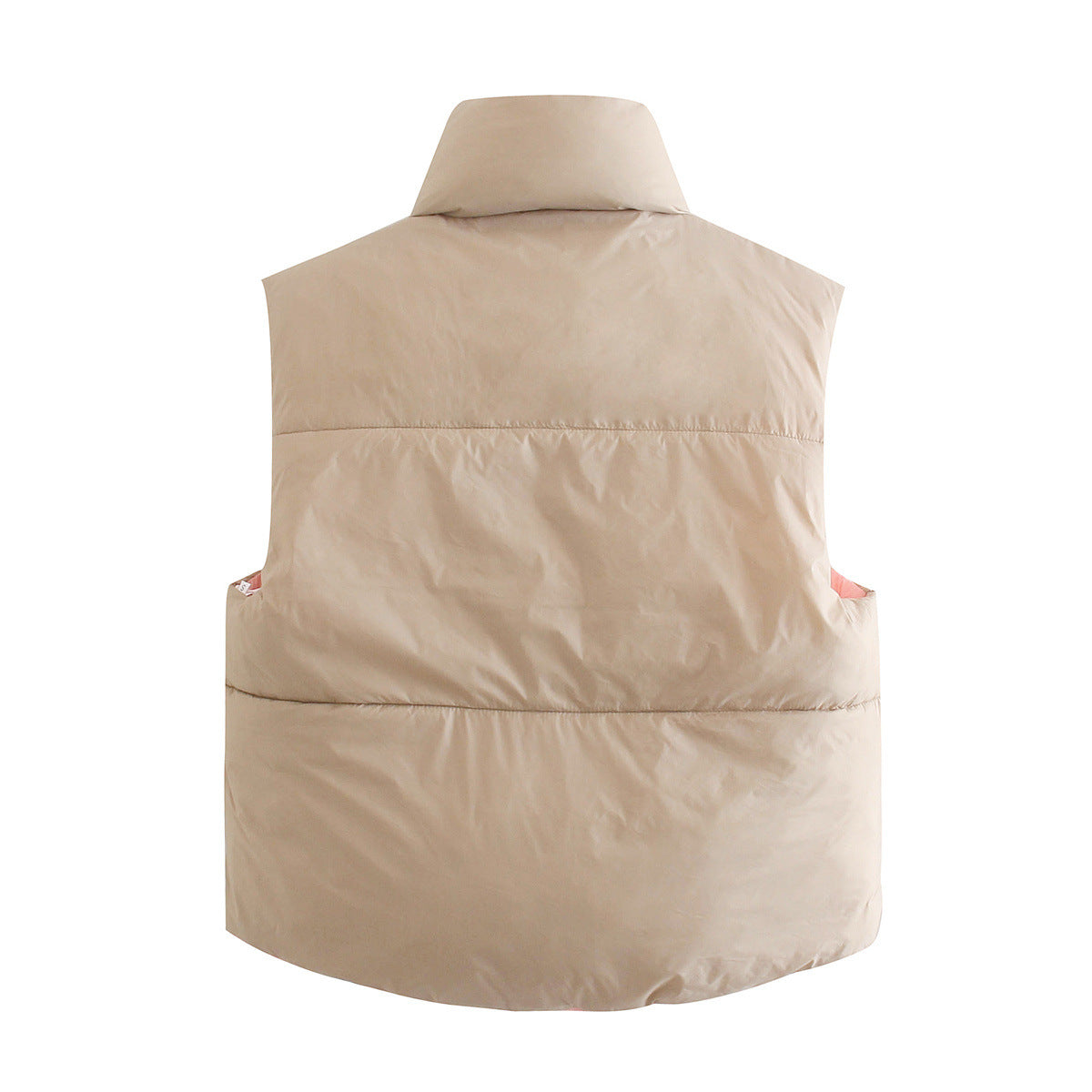 Vera | Quilted Puffer Vest Pink Reversible Sherpa Collar