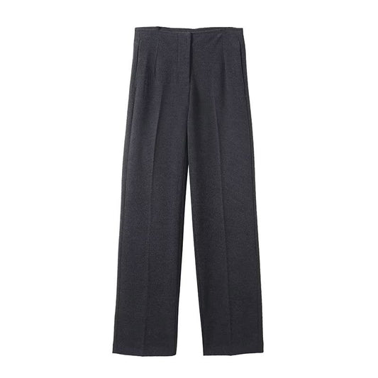 Margot | Wide Leg Pants Gray High Waisted Casual