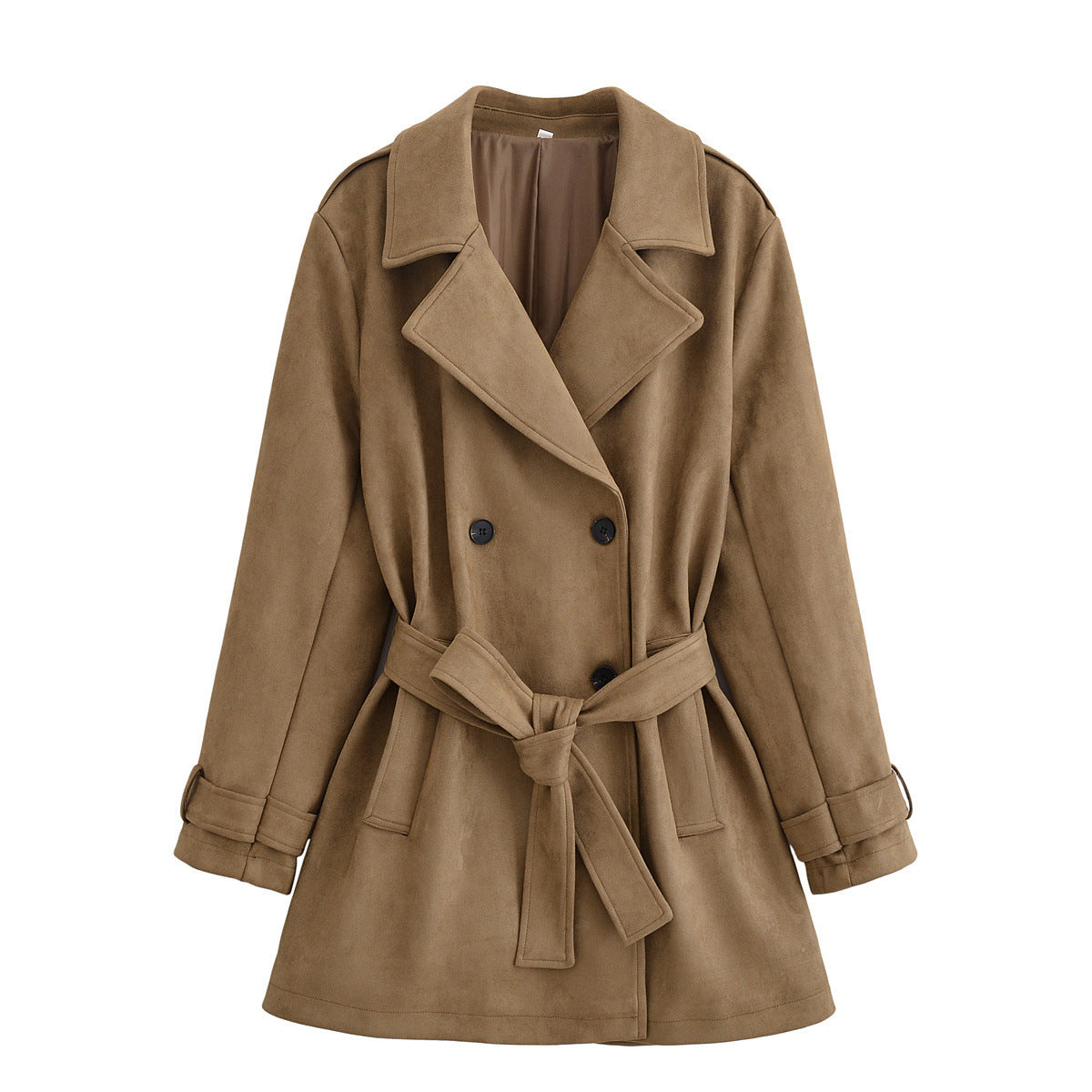 Isla | Elegant Belted Trench Coat Beige Long