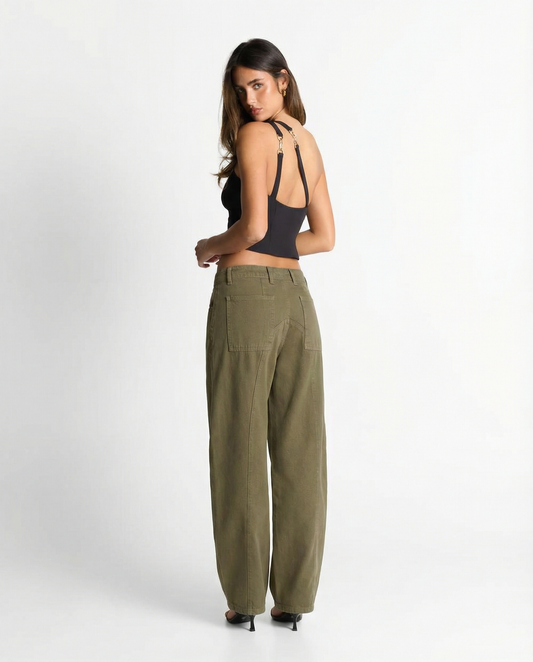 Margot | Cargo Pants Olive Wide Leg High Waisted