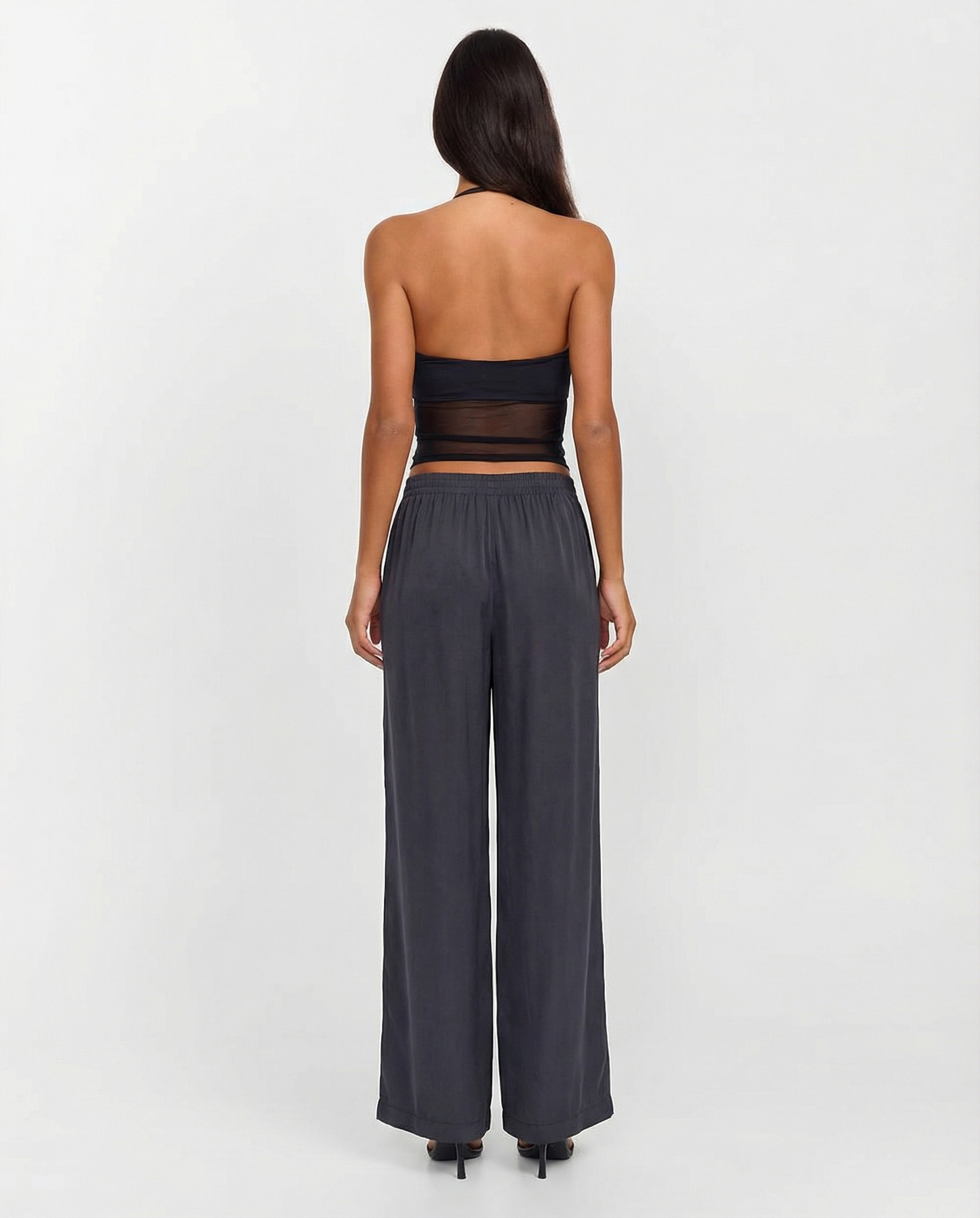 Willa | Casual Wide Leg Trousers Black Pleated