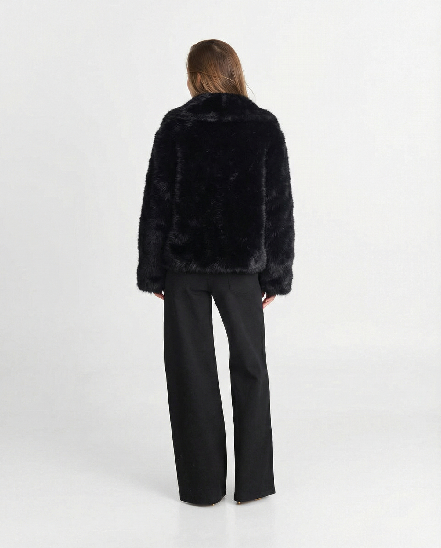 Amelie | Elegant Cropped Faux Fur Jacket