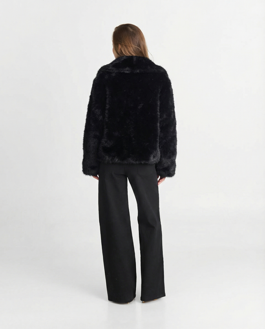 Amelie | Elegant Cropped Faux Fur Jacket