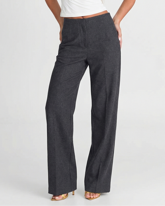Margot | Wide Leg Pants Gray High Waisted Casual